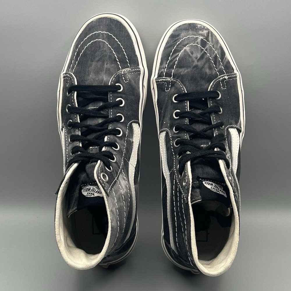 Vans Sk8-Hi Washed Black Gray High Top Skate Shoes - Men's Size 8 USED - Picture 6 of 8